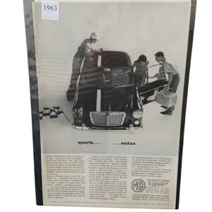 Vintage 1963 MG Sports Sedan British Motor Corporation Ad Advertisement